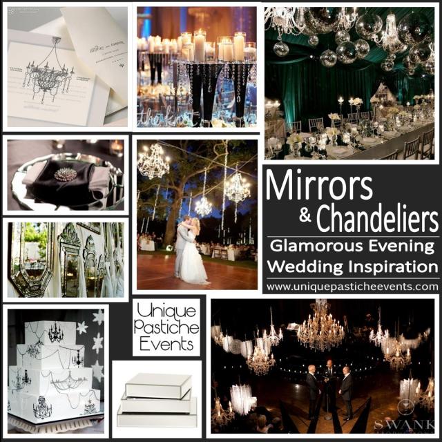 Mirrors and Chandeliers {Glamorous Evening Wedding Inspiration}