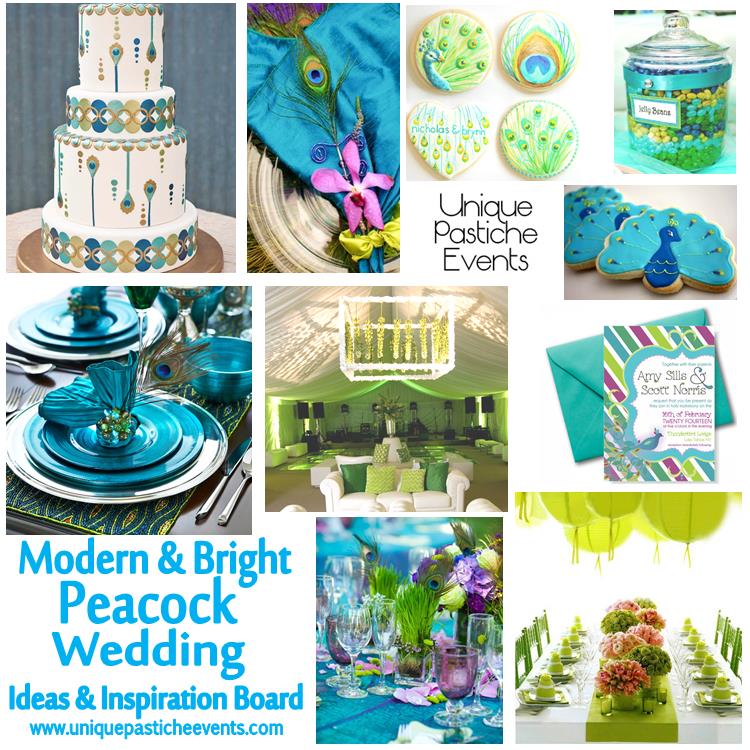 Modern and Bright Peacock Wedding Ideas See more details about it here: https://uniquepasticheevents.com/2013/07/31/modern-bright-peacock-wedding-ideas/