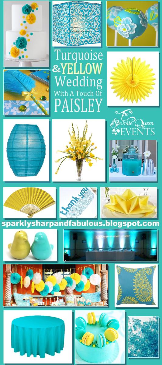 Turquoise and Yellow Wedding {with a hint of PAISLEY}