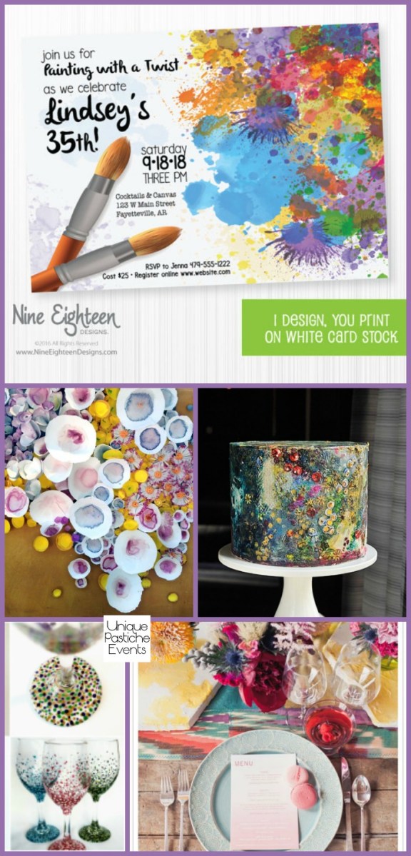 Wine Glass Painting Party Ideas {for National Wine Day} Check out the full post: https://uniquepasticheevents.com/2016/05/25/wine-glass-painting-party-ideas-for-national-wine-day/