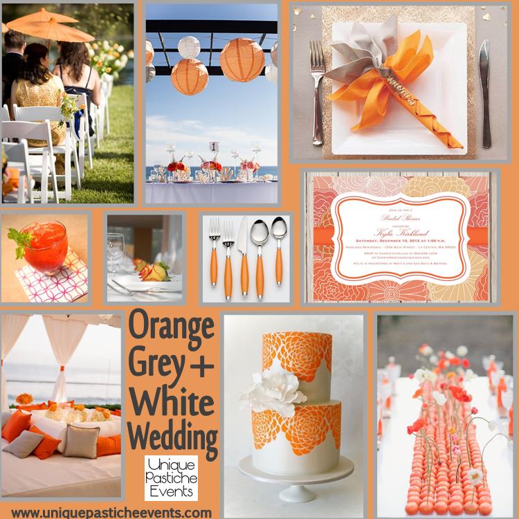 Orange, Grey and White Wedding