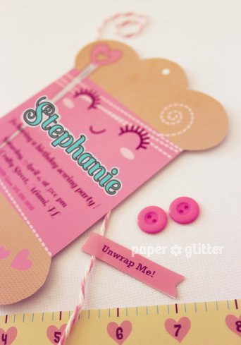 Sewing Party Printable Invitation – sold by paperglitter on Etsy