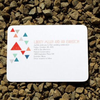 Geometric Triangle Wedding Invitation 