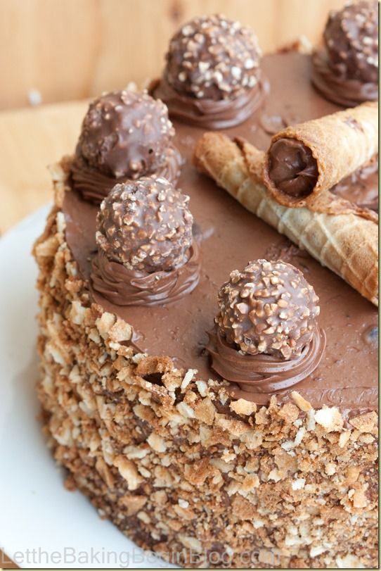 Ferrero Rocher Cake – shared on Let the Baking Begin!