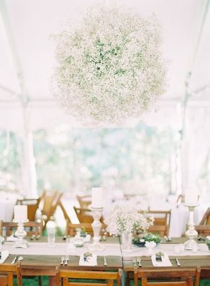 Hanging Baby’s Breath Décor (spheres)