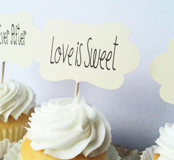 Love is Sweet Cupcake Toppers – made by chocolatecanary on Etsy
