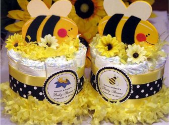 Cute As Can Bee Baby Shower Mini Diaper Cake Centerpieces – made by shadow090109 on Etsy
