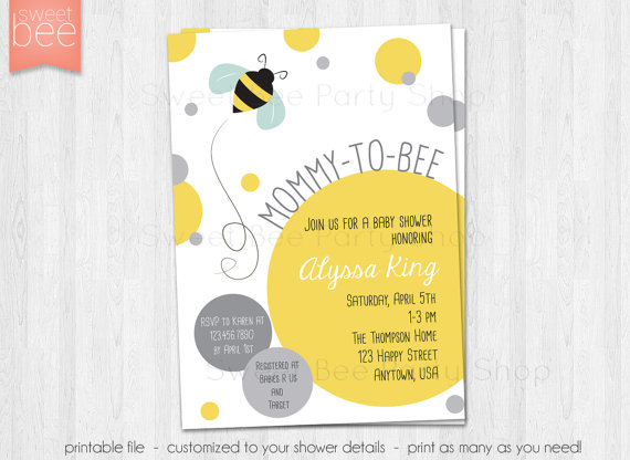 Mommy To Bee Baby Shower Invitation – made by EmAndBeaPaperie on Etsy