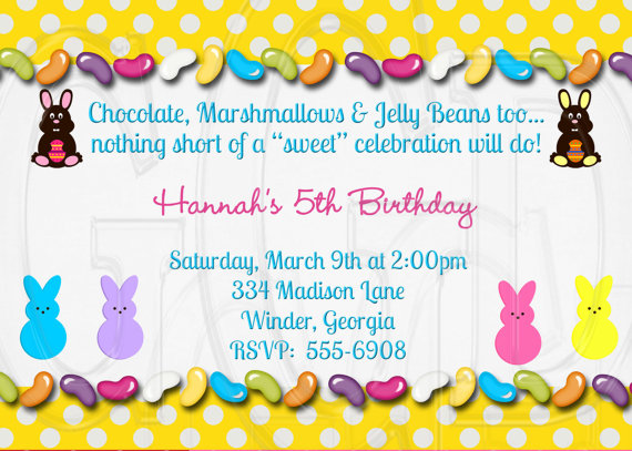 Birthday Invitation with Peeps – made by graciegirldesigns77 on Etsy