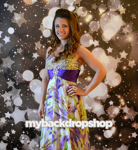 Black Star Glittering Bokeh Photo Booth Backdrop – made by MyBackdropShop on Etsy