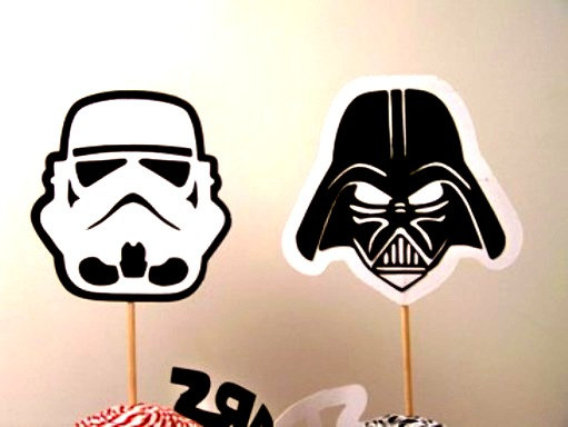 Star Wars Darth Vader and Storm Trooper Cupcake Toppers – made by PimpYourParty on Etsy