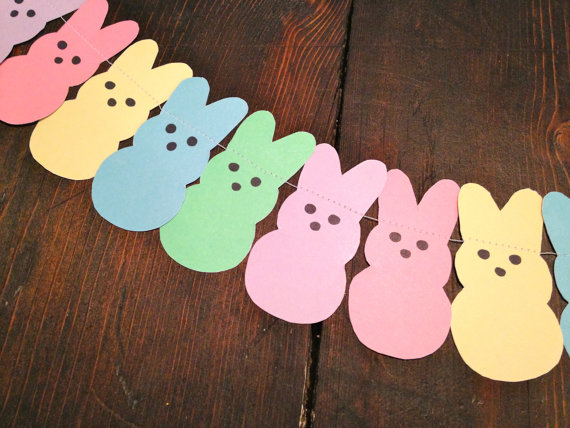 Bunny Peeps Pastel Garland – made by KandKPartCo on Etsy