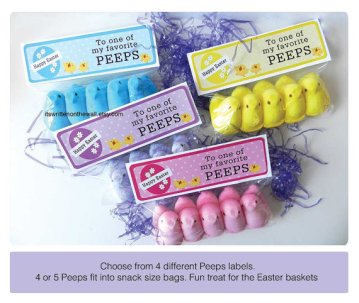 Peeps Party Favor Bag Labels – made by ItsWritenOnTheWall on Etsy
