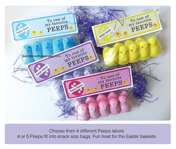 Peeps Party Favor Bag Labels – made by ItsWritenOnTheWall on Etsy