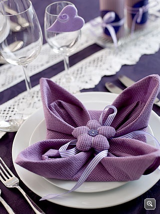 Purple Napkin Fold – spotted on Pinterest