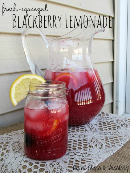 Fresh Squeezed Blackberry Lemonade – recipe shared by Paint Chips and Frosting