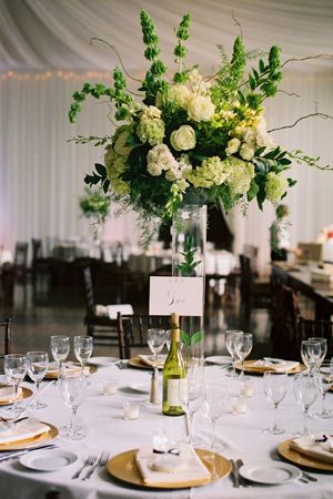 Green Centerpiece – shared on Southern Weddings