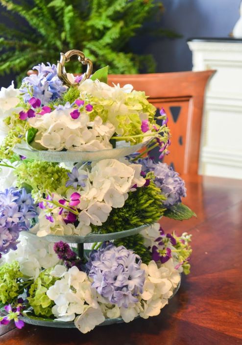 Tiered Mother’s Day Arrangement – shared by Entertaining Grace