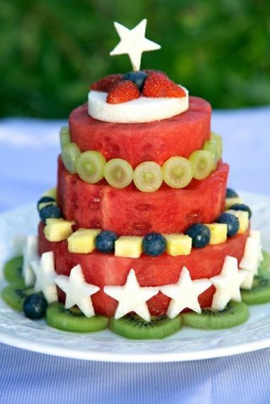 Fresh Fruit and Watermelon Cake – shared by Apron Strings