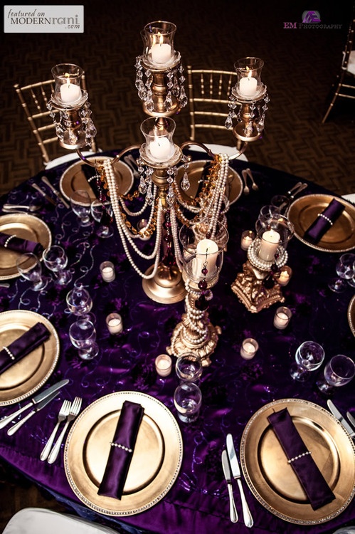 Purple and Gold Tablescape – spotted on MODERNRANI