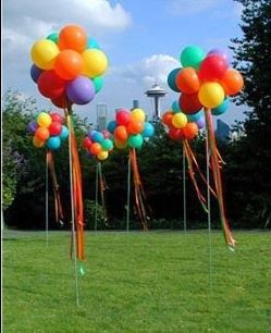 Rainbow Garden Balloon Decorations – spotted on Pinterest