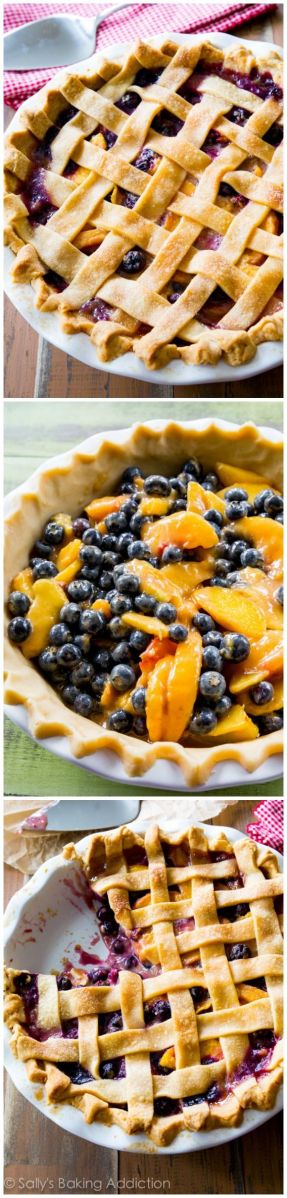 Blueberry Peach Pie - recipe and details shared on Sally’s Baking Addiction