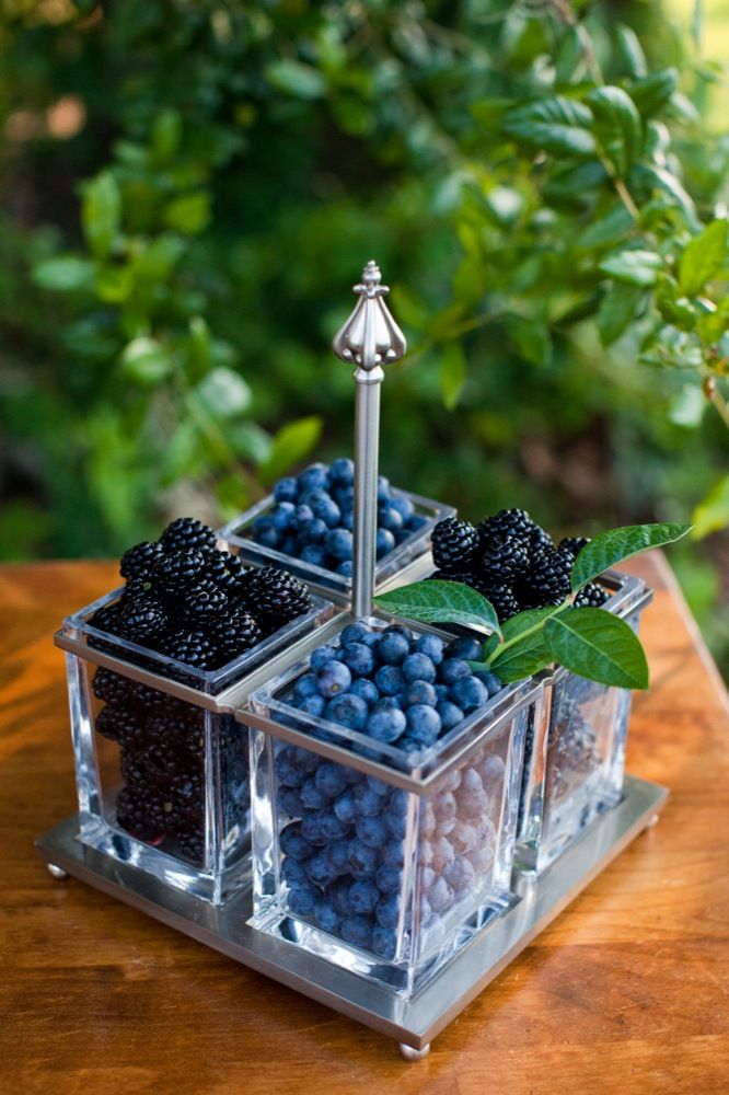 Blackberry and Blueberry Centerpiece – shared on Wedding Chicks