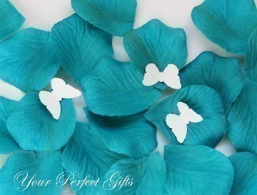 Teal Blue Silk Rose Petals – sold by yourperfectgifts on Etsy