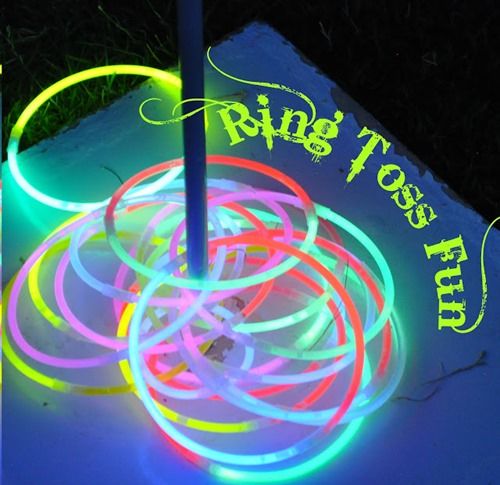 Glow in the Dark Party Ring Toss & Hop Scotch – shared by Momma Did It