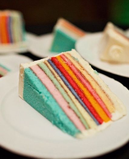 Multi Layered Colorful Cake – spotted on The Knot