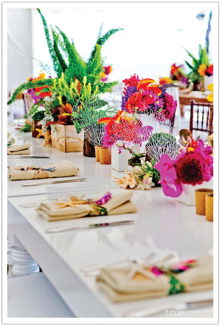 Colorful Floral Centerpieces + Tablescape – shared by Alchemy Fine Events & Invitations