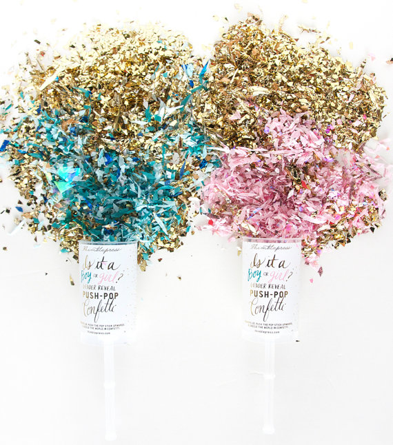 Confetti Filled Gender Reveal Push-Pop – made by thimblepress on Etsy