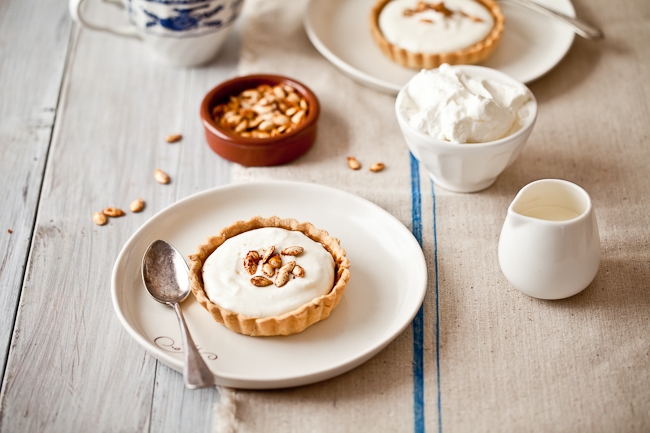 Drunken Pumpkin Bourbon Tart with Mascarpone Cream – recipe shared by Tartelette Blog