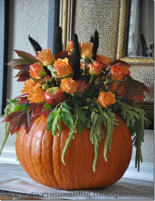 Pumpkin Centerpiece – shared in a tutorial by Gwen Moss
