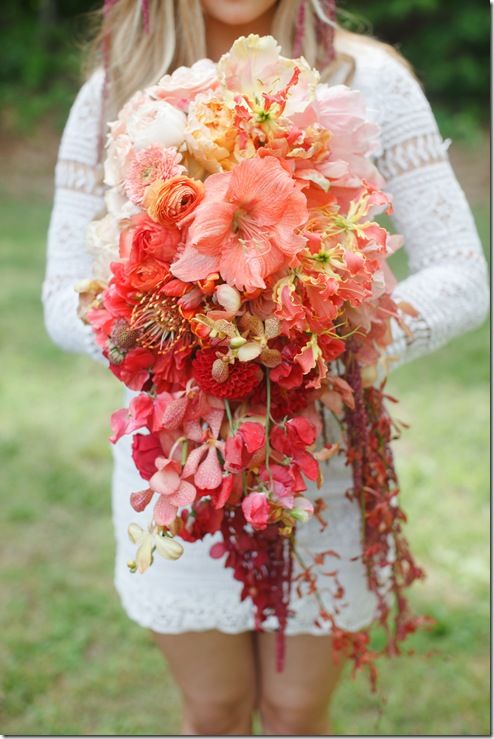 Ombre Coral Red Bouquet – shared by Mayesh Wholesale Florist