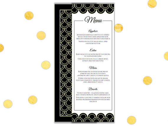 DIY Printable Art Deco Menu – made by ChameleonWeddings on Etsy