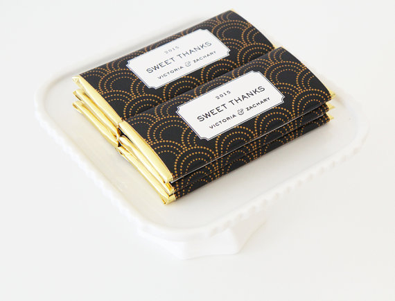 Art Deco Scallop Candy Bar Wrappers – made by tableauparty on Etsy