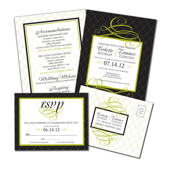 Modern Lattice Invitation Set – made by lauraleidesign on Etsy