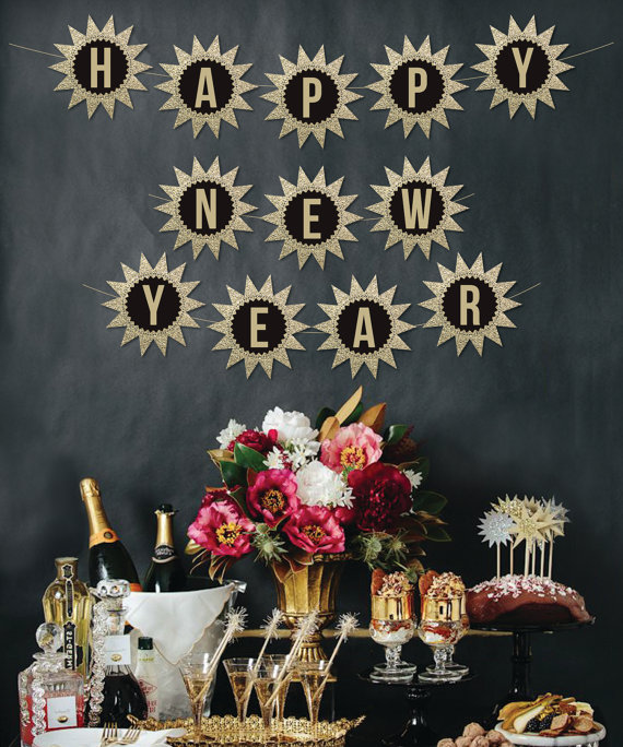 Happy New Year DIY Banner – made by Creative Union Design on Etsy