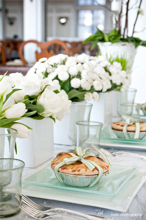 Mint and White Tablescape – shared on Style Me Pretty