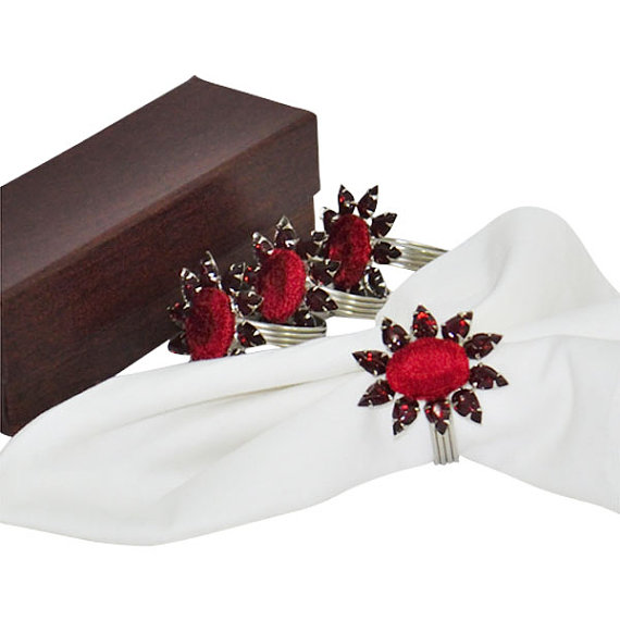 Velvet Flower Napkin Rings – sold by UltimaDecor on Etsy