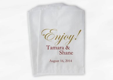 Enjoy! Wedding Candy Buffet Treat Bag – made by SWDParties on Etsy