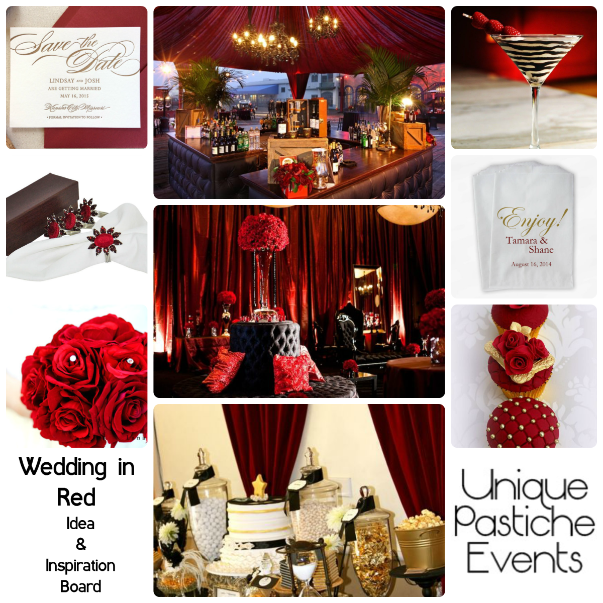 Wedding in Red Velvet - and inspiration board by Unique Pastiche Events