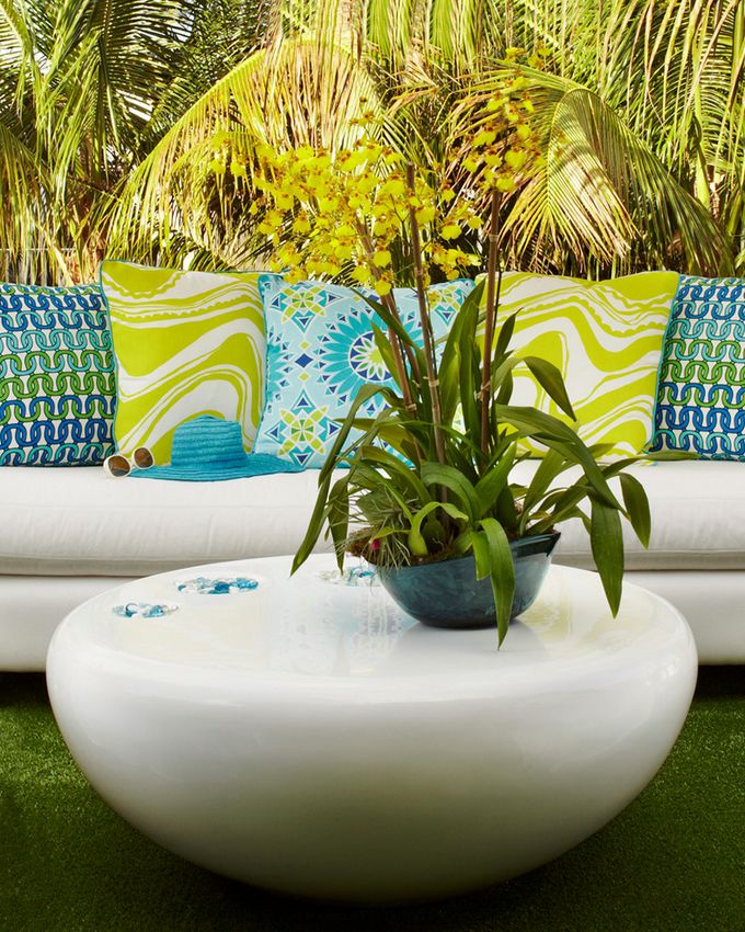 Colorful Turquoise and Lime Lounge – shared on House of Turquoise