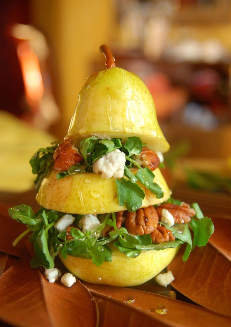 Vertical Pear Salad – recipe shared by The Novice Chef