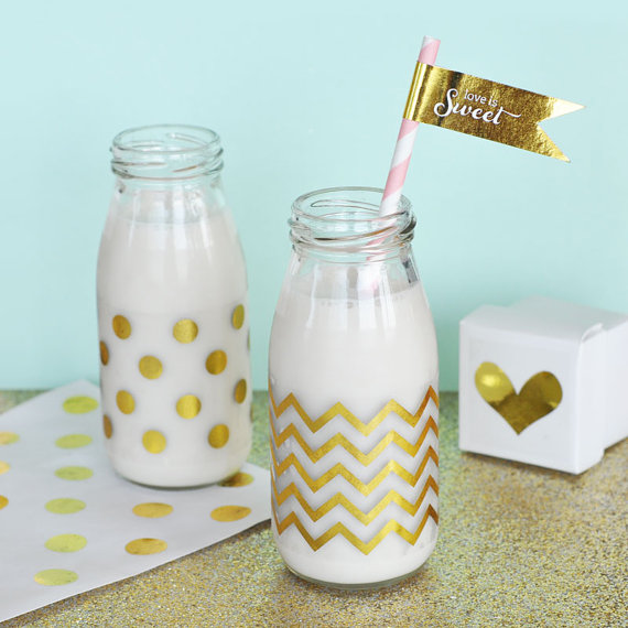 Gold Chevron and Polka Dot Party Labels Set – made by ModParty on Etsy