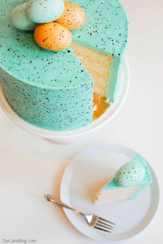 DIY Speckled Egg Cake – recipe shared by The Cake Blog