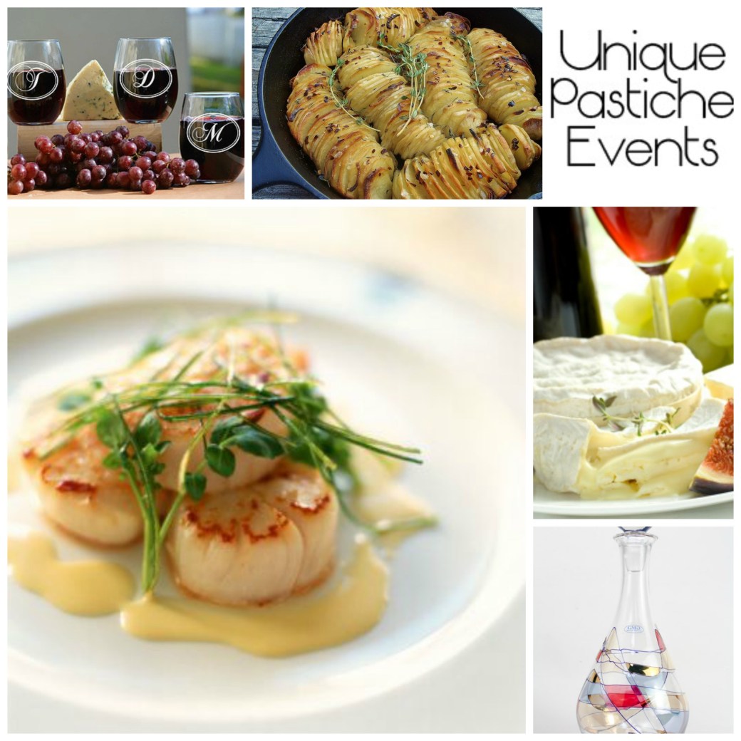 Dinner Party Menu Baked Scallops and Roasted Potatoes by Unique Pastiche Events