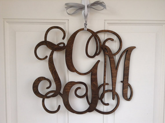 Large Wood Monogram Décor Hanging – made by BloominBridal on Etsy