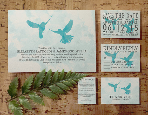 Vintage Blue Printable Invitations – sold by InvitationSnob on Etsy